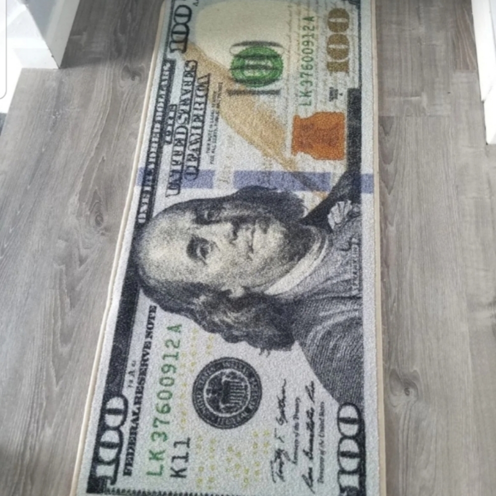 $100 bill rug